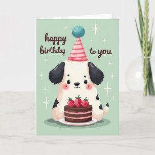 Sweet Cake Pup Birthday Card