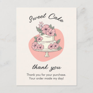 Sweet Cake Watercolor Bakery Insert Card