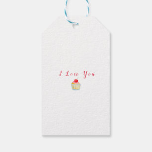 Sweet cakes and roses in watercolour gift tags
