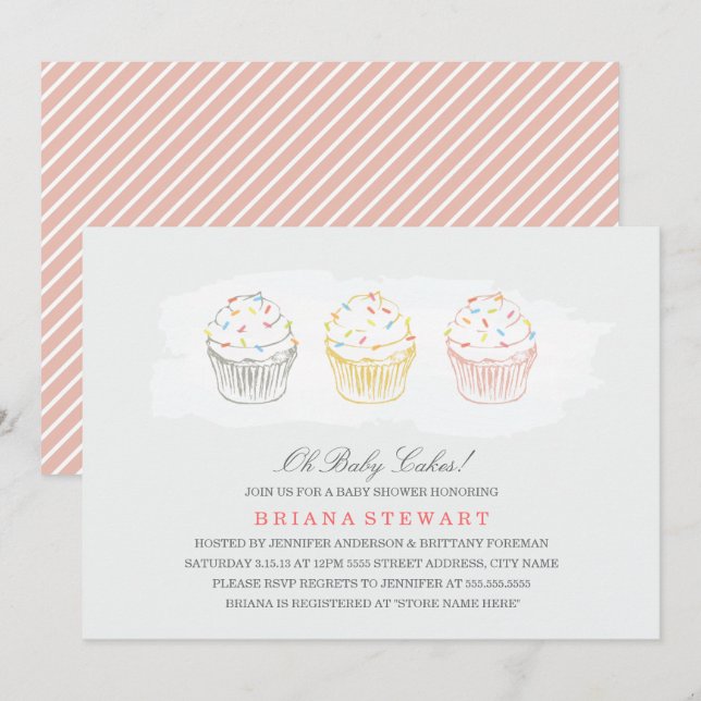 Sweet Cakes Baby Shower Invite (Front/Back)