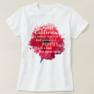 Sweet California Red Poppy Romantic Patriotic T-Shirt