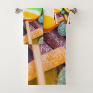 sweet candies bath towel set