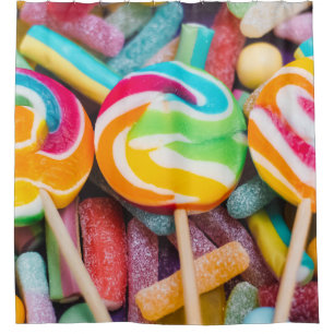 sweet candies shower curtain