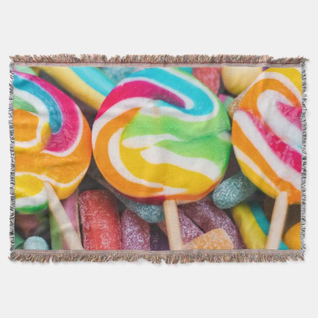 sweet candies throw blanket (Front)