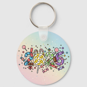 Sweet Candy 2026 Celebration Double-Sided Key Ring