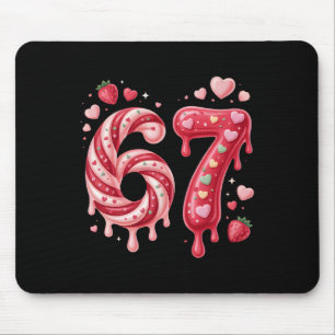 Sweet Candy 67 Strawberry Heart Drip Cute Valentin Mouse Mat