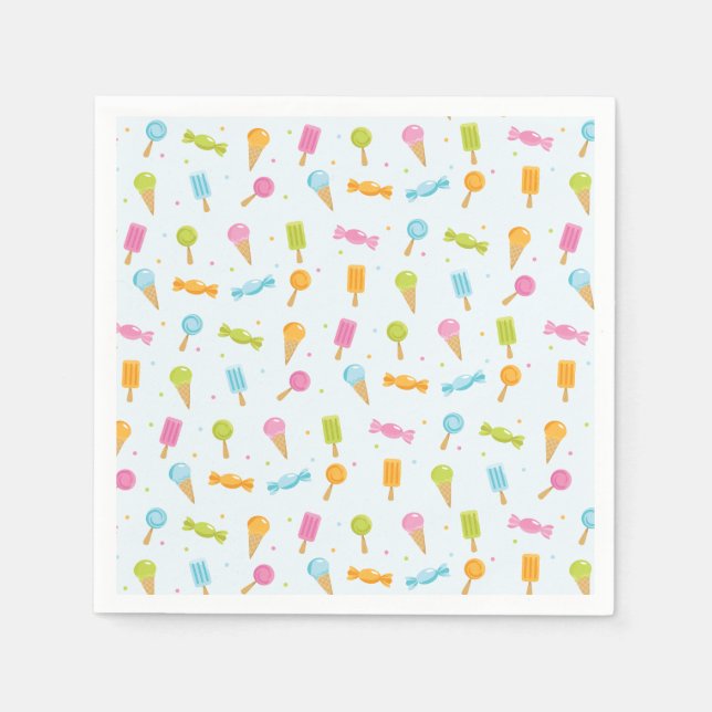 Sweet Candy and Ice Cream Napkins (Front)