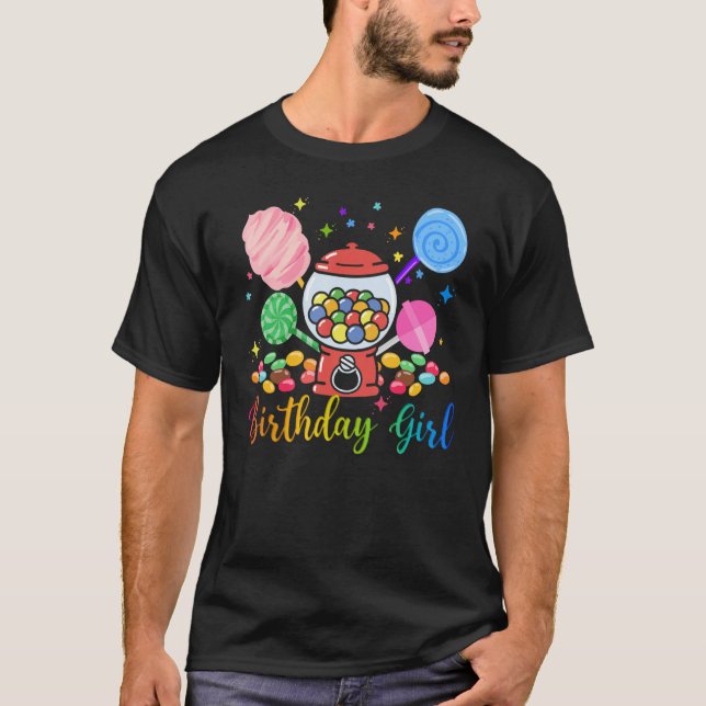 Sweet Candy Birthday Girl Sweet Candy Birthday Par T-Shirt (Front)