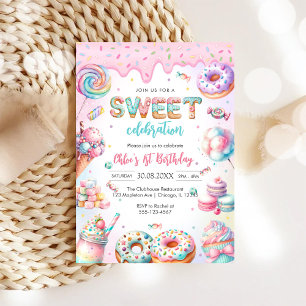 Sweet Candy Birthday Party Invitation