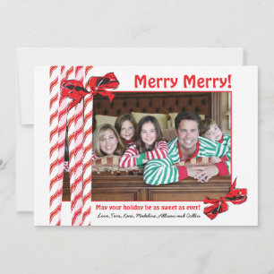 Sweet Candy Cane Christmas Photo Card