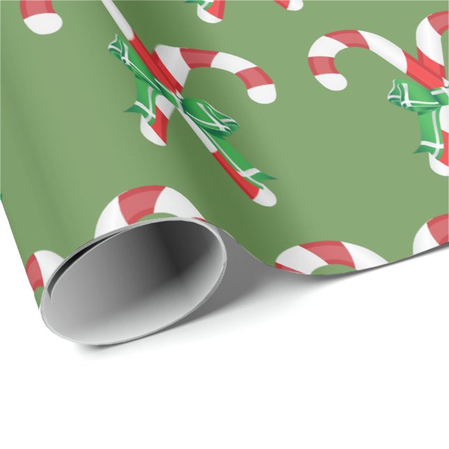 Sweet Candy Cane Christmas Wrapping Paper (Roll Corner)