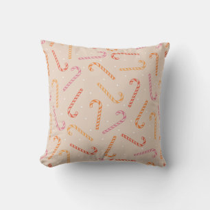 Sweet candy cane pattern cushion