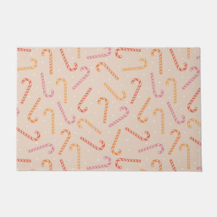 Sweet candy cane pattern doormat