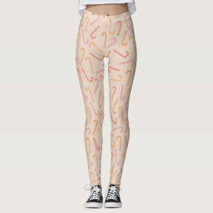 Sweet candy cane pattern leggings