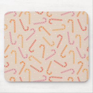 Sweet candy cane pattern mouse mat