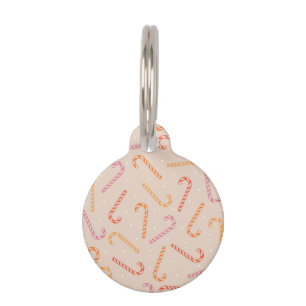 Sweet candy cane pattern pet tag