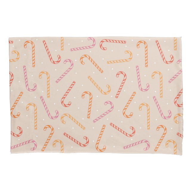 Sweet candy cane pattern pillowcase (Front)