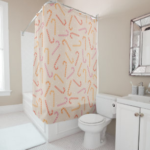 Sweet candy cane pattern shower curtain