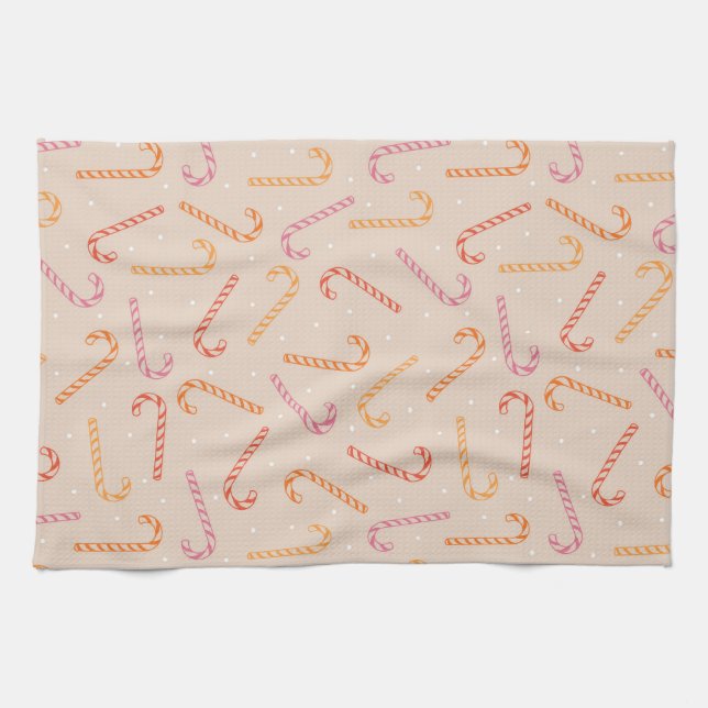 Sweet candy cane pattern tea towel (Horizontal)