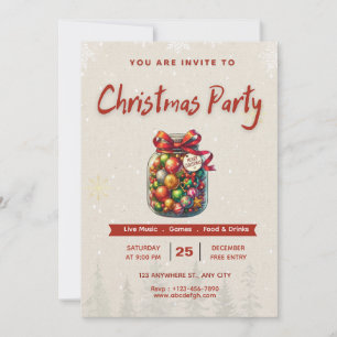 🍬🎄Sweet Candy Christmas Editable 5x7” Invitation