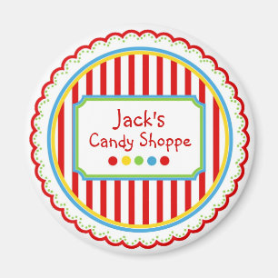 Sweet Candy Circus Stripes Magnet