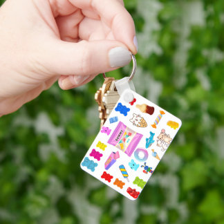Sweet Candy Collage Acrylic Keychain