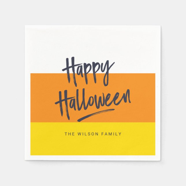 Sweet Candy Corn Happy Halloween Napkin (Front)