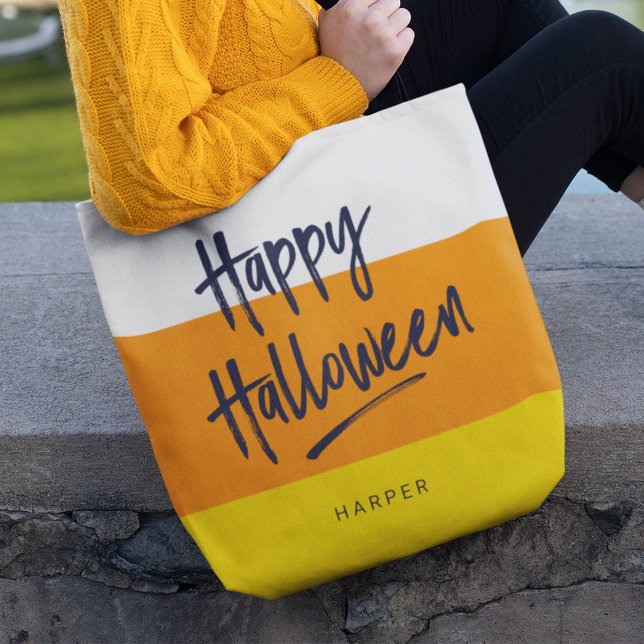 Sweet Candy Corn Happy Halloween Tote Bag (Creator Uploaded)