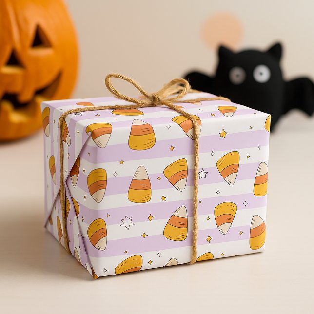 Sweet Candy Corn & Stars Halloween Pattern Wrapping Paper (Creator Uploaded)