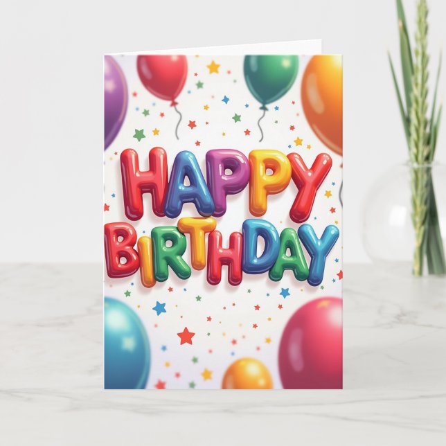 Sweet Candy Glossy Birthday Card (Front)