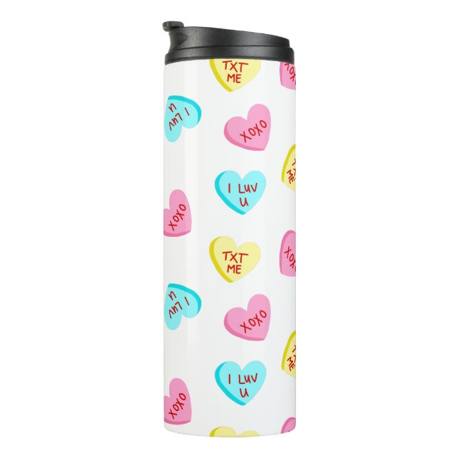 Sweet Candy Hearts Valentines Day Thermal Tumbler (Rotated Right)
