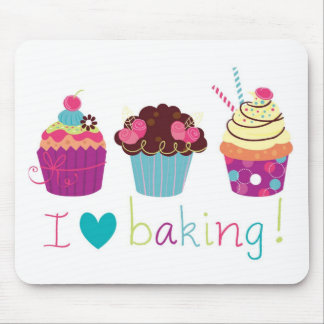 Sweet Candy I Love Baking Cupcakes mousemat