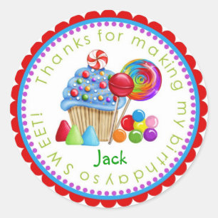 Sweet Candy Land Cupcake Lollipop Stickers