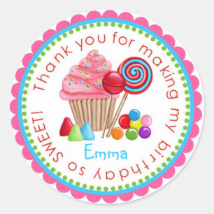 Sweet Candy Land Cupcake Lollipop Stickers