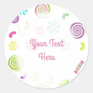 Sweet Candy Lollipop Favour Stickers
