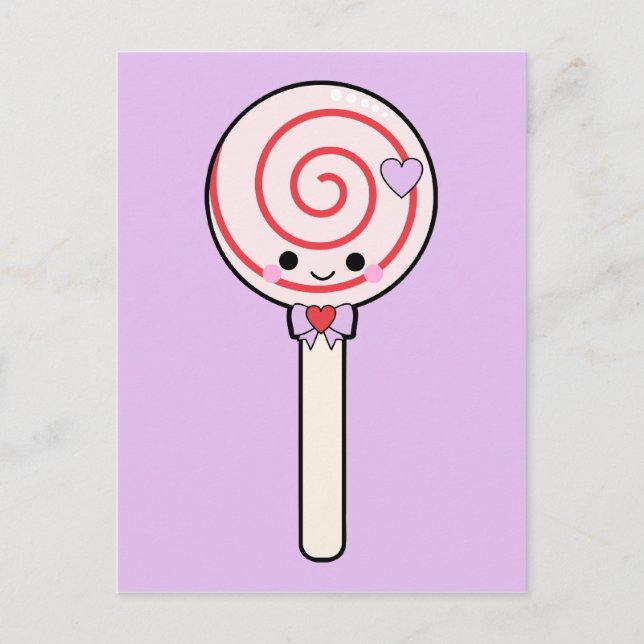 Sweet Candy Lollipop Postcard (Front)