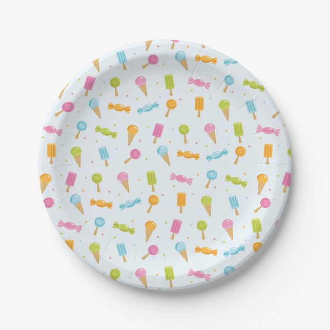Sweet Candy Shop and Ice Cream Paper Plate (Front)