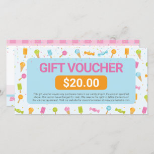 Sweet Candy Shop Gift Voucher Certificate
