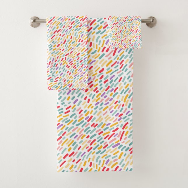 Sweet Candy Sprinkle Pattern Bath Towel Set (Insitu)