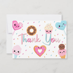 Sweet Candy Sprinkles Doughnut Baby Shower Thank Y You Card