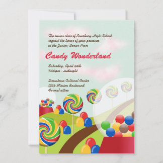 Sweet candy wonderland junior senior prom formal invitation