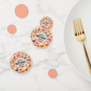 Sweet Candyland Cupcake & Lollipop Happy Birthday Confetti