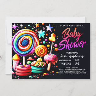 Sweet Candyland Editable Baby Shower Invitation