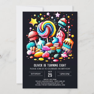 Sweet Candyland Editable Birthday Invitation