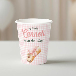 Sweet Cannoli Pink Bow Girl Italian Baby Shower Paper Cups