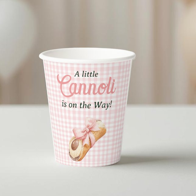 Sweet Cannoli Pink Bow Girl Italian Baby Shower Paper Cups (Creator Uploaded)