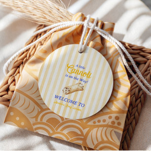 Sweet Cannoli Yellow Blue Italian Baby Shower Favour Tags