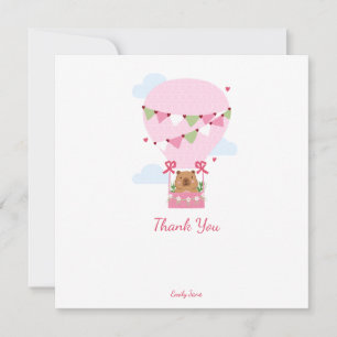 Sweet Capybara Birthday Presonalized Thank You  Card
