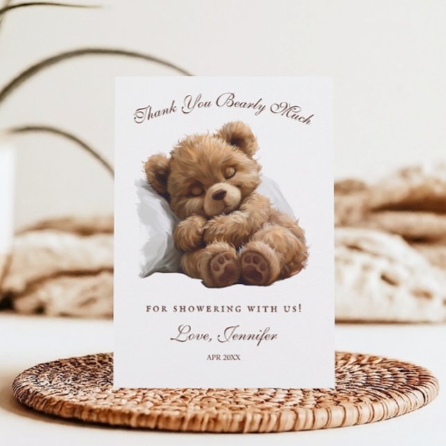 Sweet Caramel Rustic Bear Hug Thank You (Creator Uploaded)
