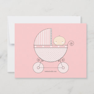 Sweet Carriage Mummy Advice Card Baby Shower Card